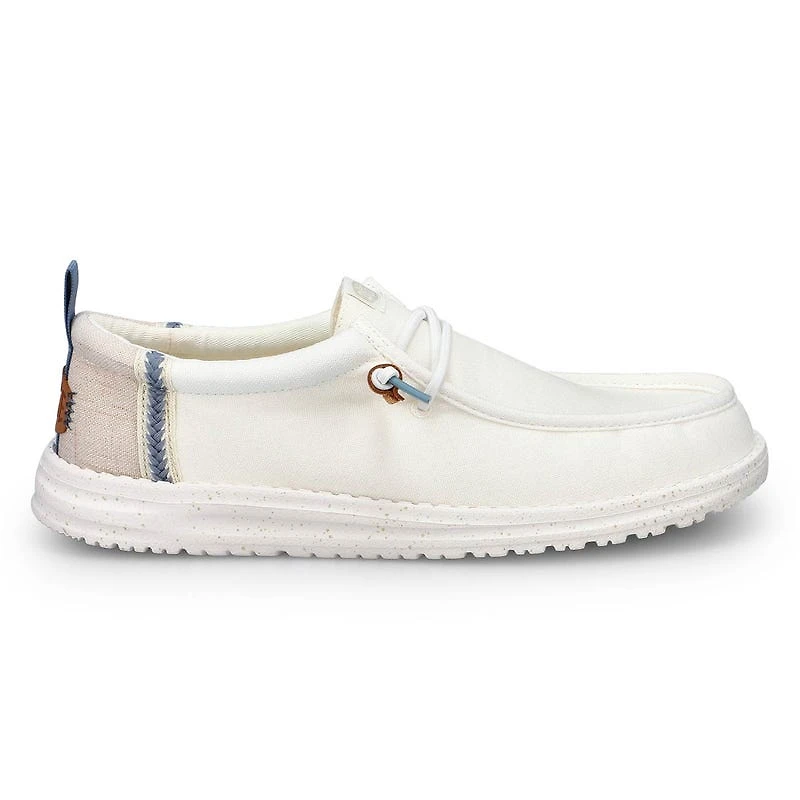 Men's Wally Summer Linen Casual Shoe - White/ Ston
