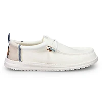 Men's Wally Summer Linen Casual Shoe - White/ Ston