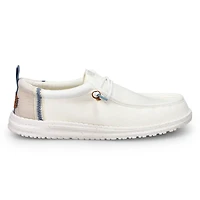Men's Wally Summer Linen Casual Shoe - White/ Ston