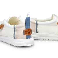 Men's Wally Summer Linen Casual Shoe - White/ Ston