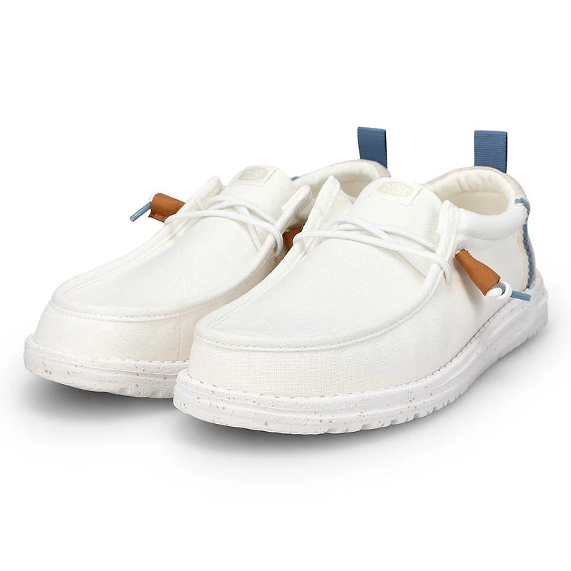 Men's Wally Summer Linen Casual Shoe - White/ Ston