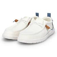 Men's Wally Summer Linen Casual Shoe - White/ Ston