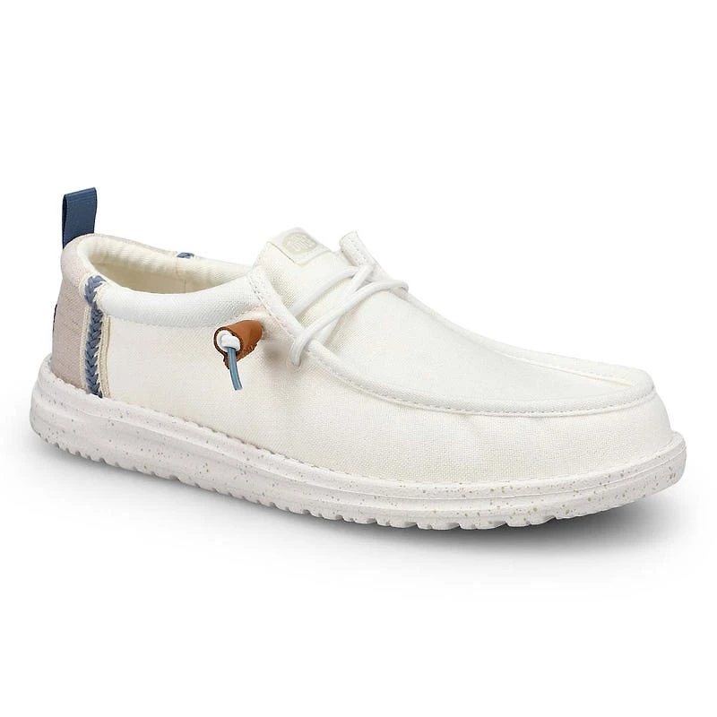 Men's Wally Summer Linen Casual Shoe - White/ Ston