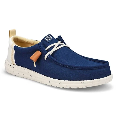 Men's Wally Summer Linen Casual Shoe - White/ Ston