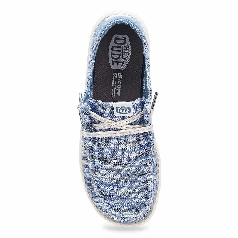 Wendy Knit Shimmer Casual Shoe - Light Blue/Multi