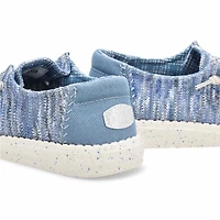 Wendy Knit Shimmer Casual Shoe - Light Blue/Multi