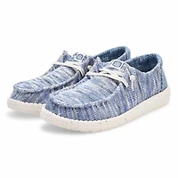 Wendy Knit Shimmer Casual Shoe - Light Blue/Multi