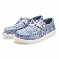 Wendy Knit Shimmer Casual Shoe - Light Blue/Multi