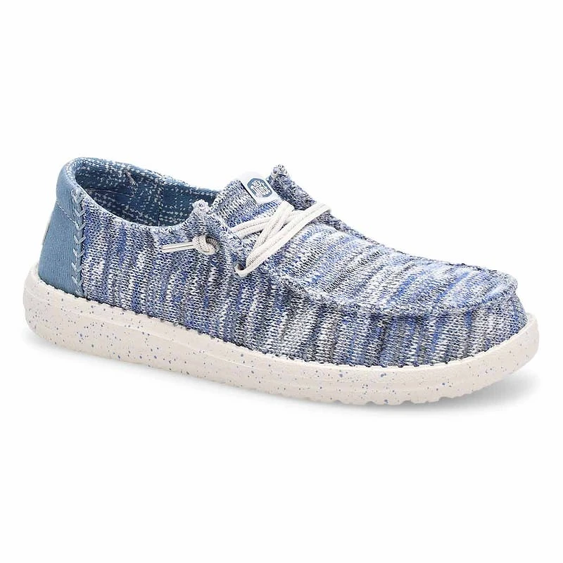 Wendy Knit Shimmer Casual Shoe - Light Blue/Multi