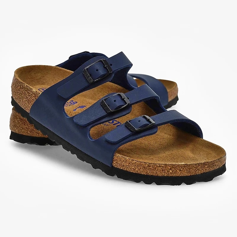 Sandale à 3 brides en Birko-Flor avec assise soupl