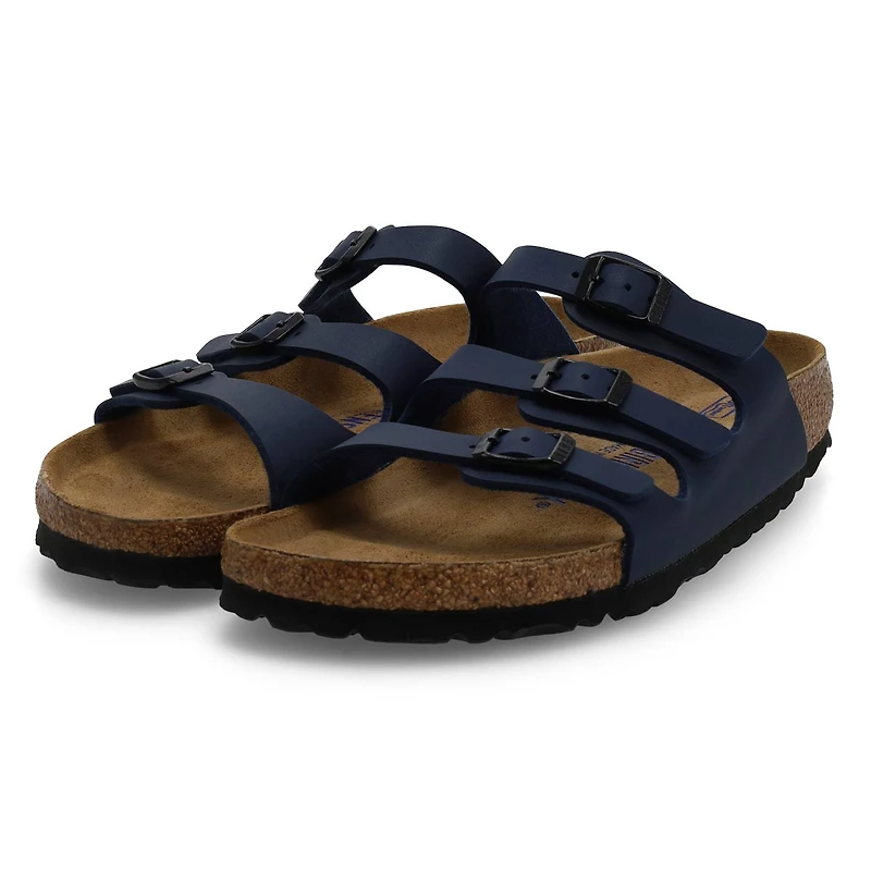 Sandale à 3 brides en Birko-Flor avec assise soupl