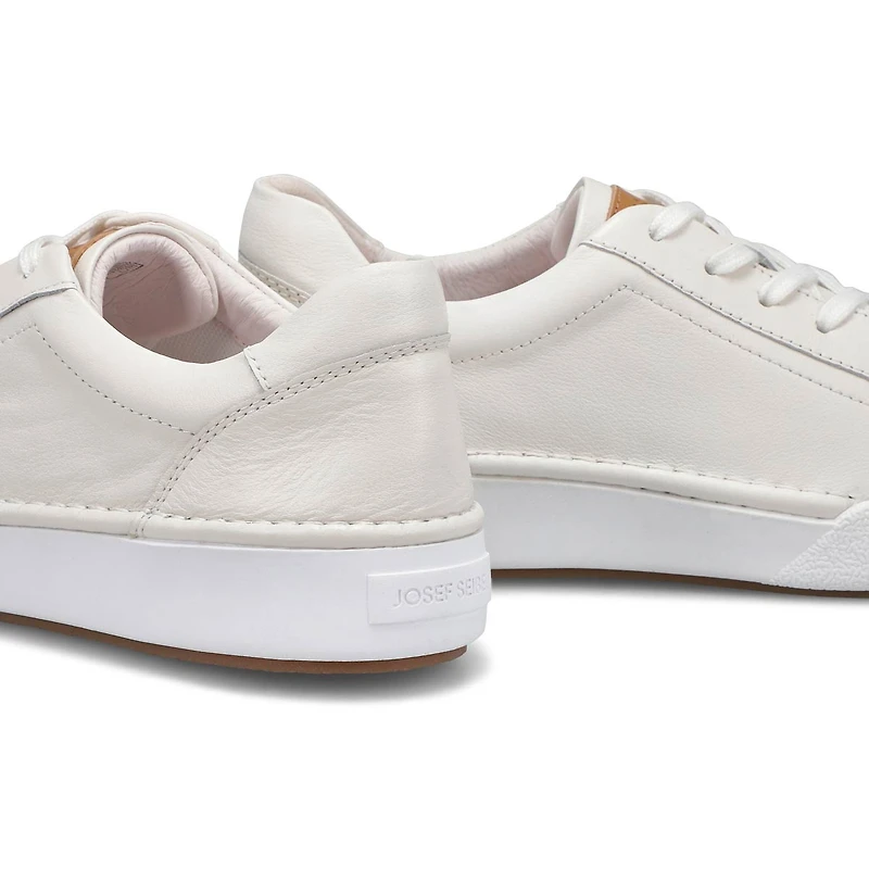 Baskets en cuir lacets CLAIRE 01, blanc, femmes