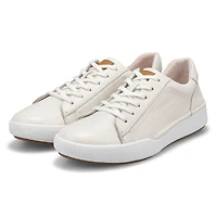 Baskets en cuir  lacets CLAIRE 01, blanc, femmes