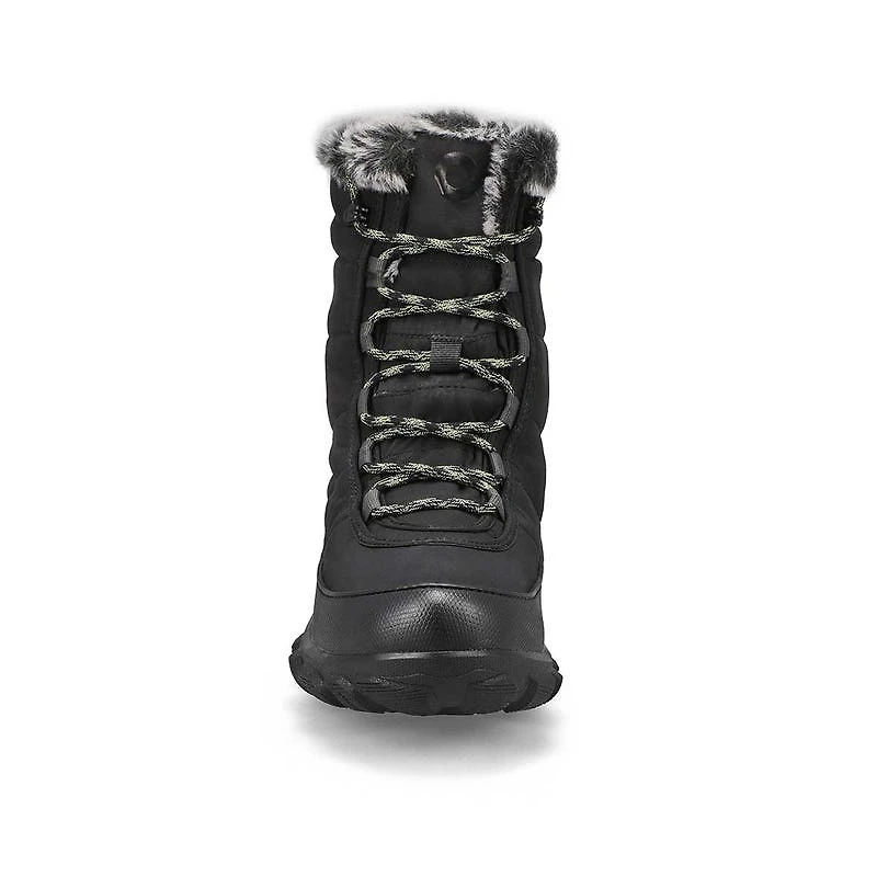 Women's Cedar Quilt Lace Waterproof Boot - Black