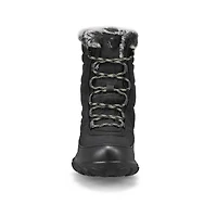 Women's Cedar Quilt Lace Waterproof Boot - Black