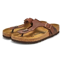 Women's GIZEH black patent thong sandals
