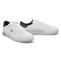 Men's Powercourt Leather Sneaker - White/Navy/Red