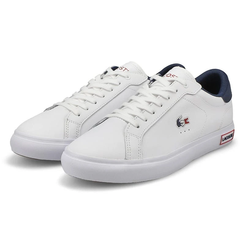 Men's Powercourt Leather Sneaker - White/Navy/Red