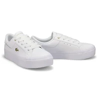 Women's  Ziane Platform Leather Sneaker - White/Go