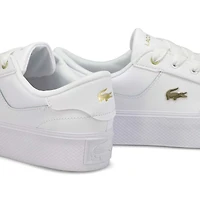 Women's  Ziane Platform Leather Sneaker - White/Go