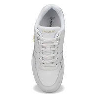 Women's T-Clip Lace Up Fashion Sneaker - White/Gol
