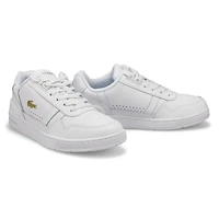 Women's T-Clip Lace Up Fashion Sneaker - White/Gol