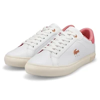 Women's Powercourt Lace Up Fashion Sneaker - White