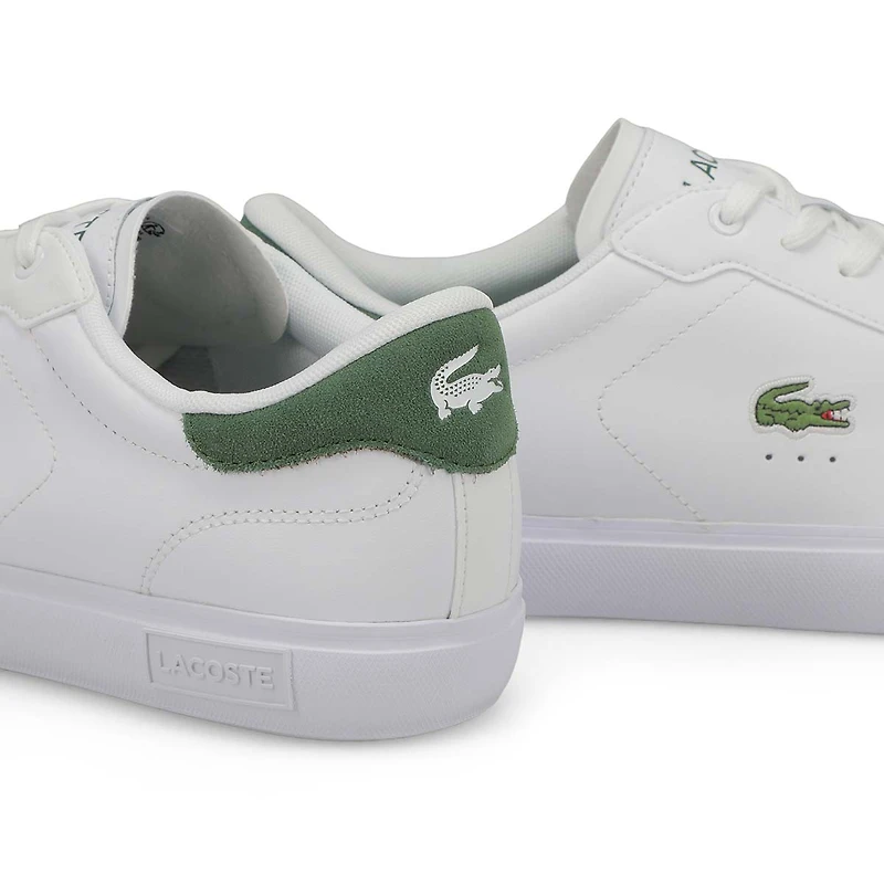Men's Powercourt Leather Sneaker - White/Navy/Red