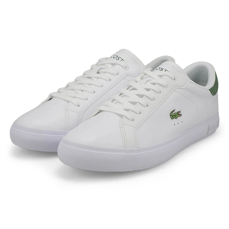Men's Powercourt Leather Sneaker - White/Navy/Red