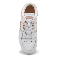 Women's Court Cage Leather Sneaker - White/Light P