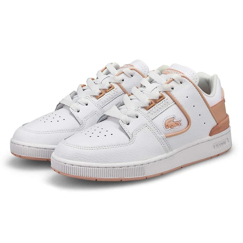Women's Court Cage Leather Sneaker - White/Light P