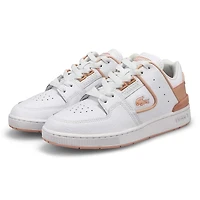 Women's Court Cage Leather Sneaker - White/Light P