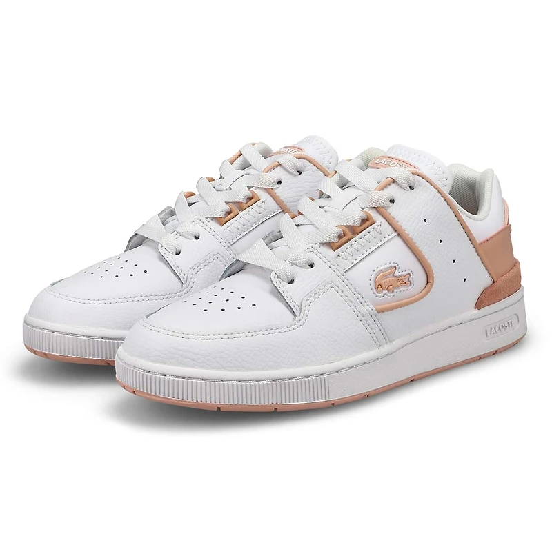 Women's Court Cage Leather Sneaker - White/White