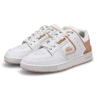 Women's Court Cage Leather Sneaker - White/White
