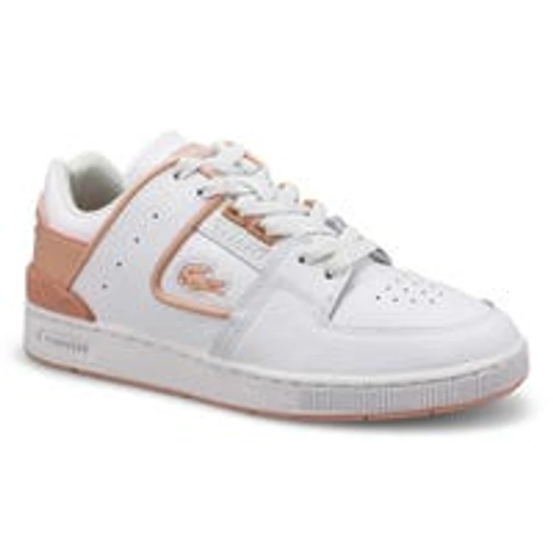 Women's Court Cage Leather Sneaker - White/Light P