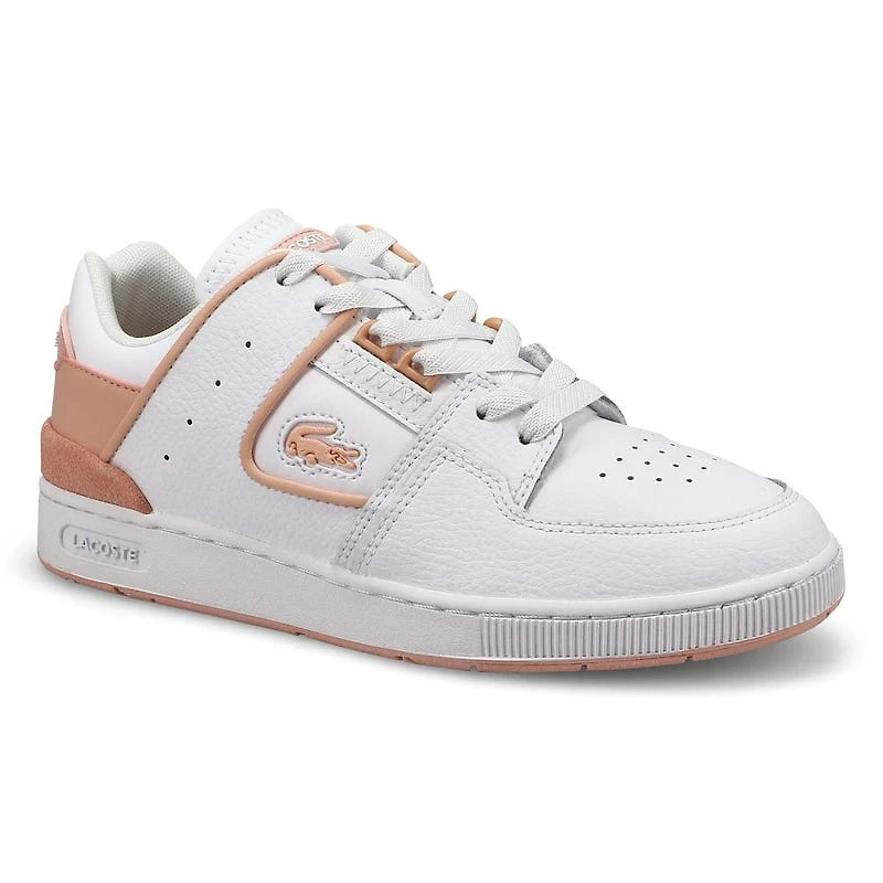 Women's Court Cage Leather Sneaker - White/Light P