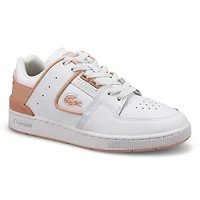 Women's Court Cage Leather Sneaker - White/Light P