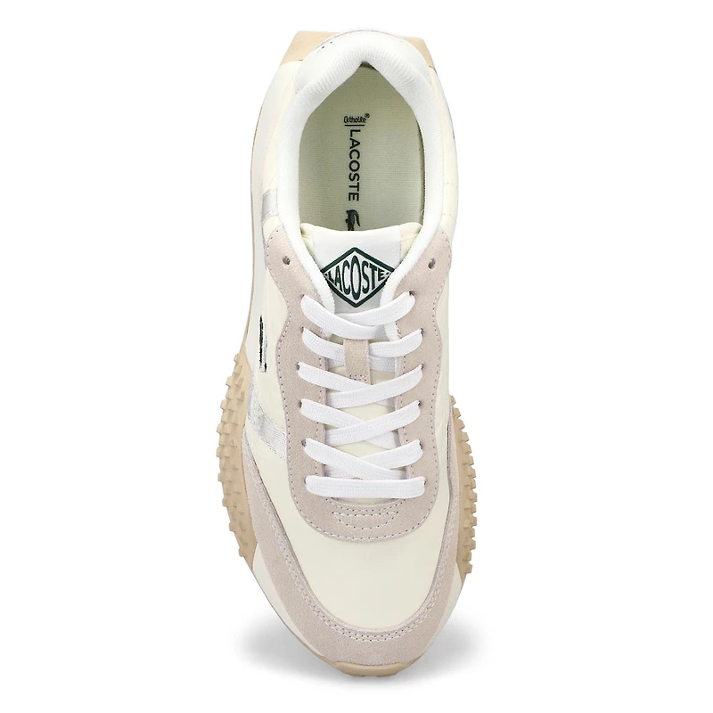 Baskets en cuir L-SPIN EVO, blanc cassé, femmes