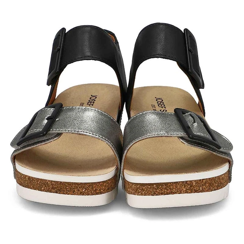 Women's  Quinn 02 Leather Wedge Sandal - Basalt Ko