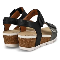 Sandale compensée en cuir QUINN 02, basalte Kombi,