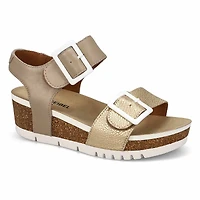 Women's  Quinn 02 Leather Wedge Sandal - Basalt Ko