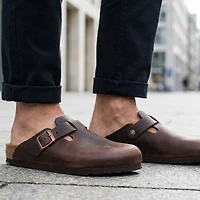 Sabot dcontract en cuir huil BOSTON, noir, homm