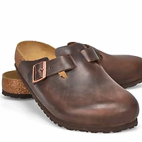 Sabot décontracté en cuir huilé BOSTON, noir, homm