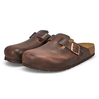 Sabot décontracté en cuir huilé BOSTON, noir, homm