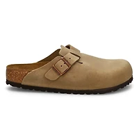 Women's  Boston Oiled Leather Casual Clog - Tobacc