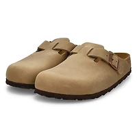Women's  Boston Oiled Leather Casual Clog - Tobacc