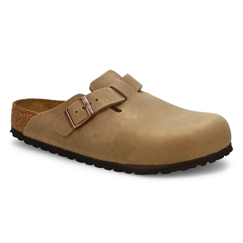 Women's  Boston Oiled Leather Casual Clog - Tobacc