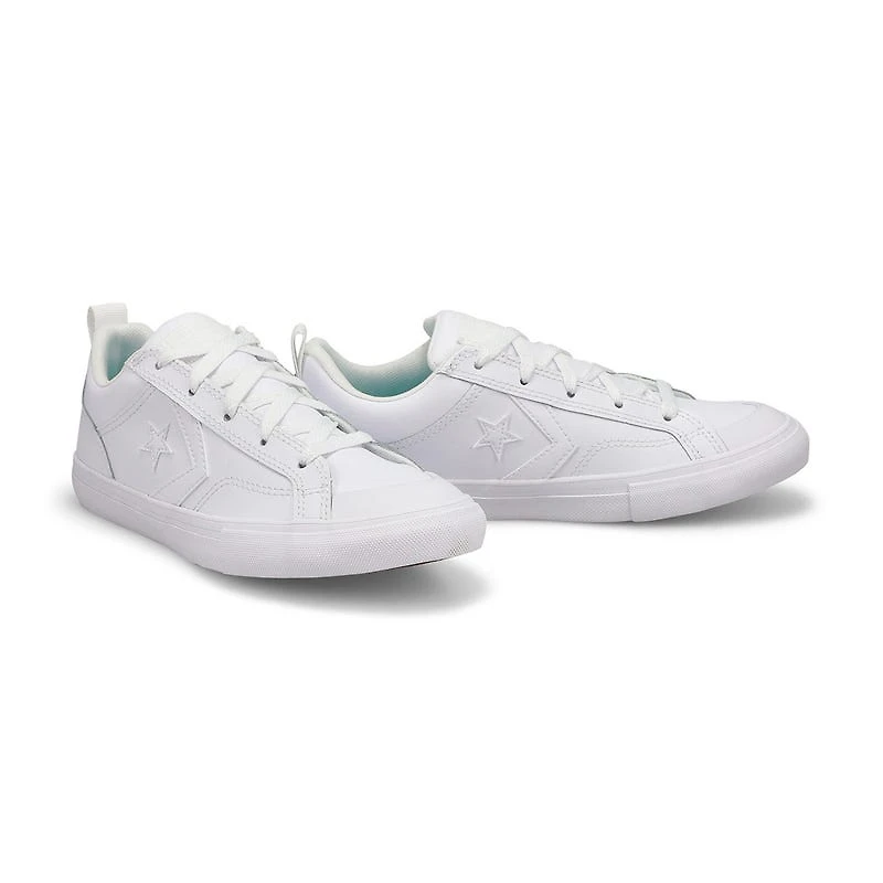 Boy's Pro Blaze Leather Sneaker - White/White