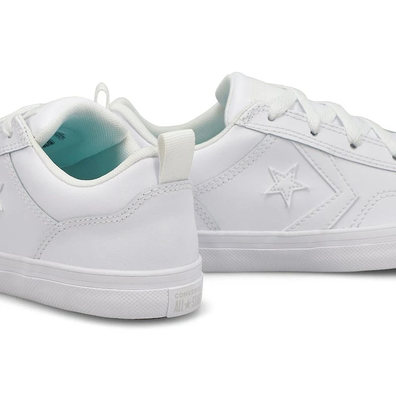 Boy's Pro Blaze Leather Sneaker - White/White
