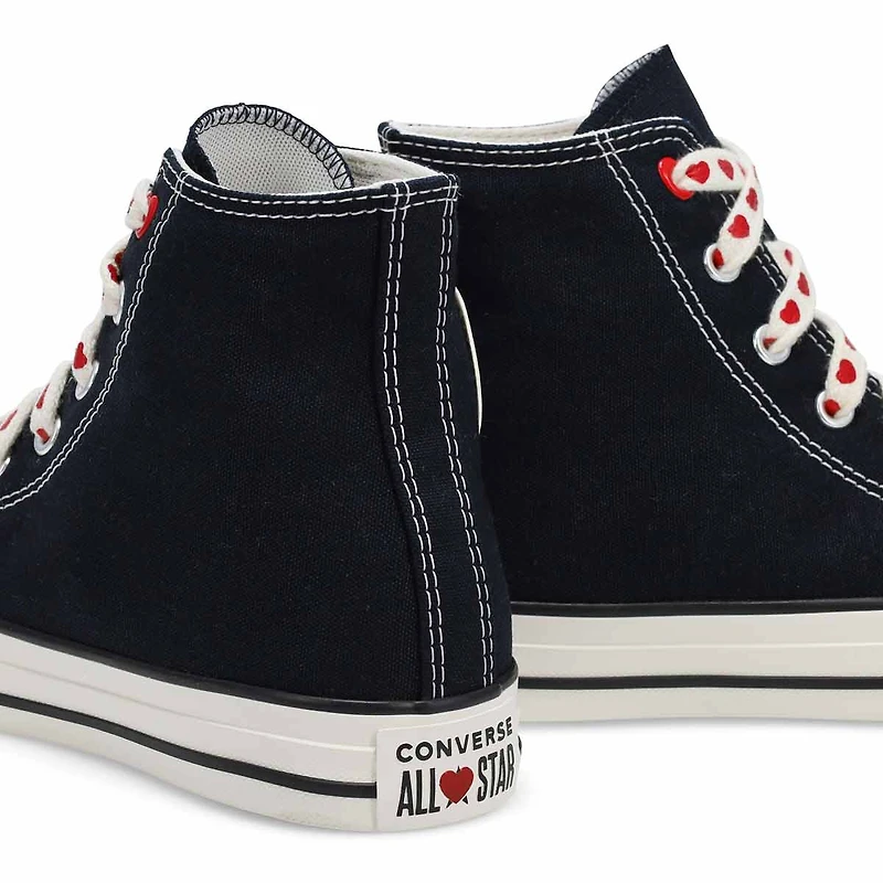 Girls'  CTAS Hearts and Roses Sneaker - Black/Vint